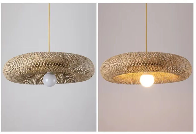 TropicalBreeze Bamboe Hanglamp - hanglampen - zijaanzicht