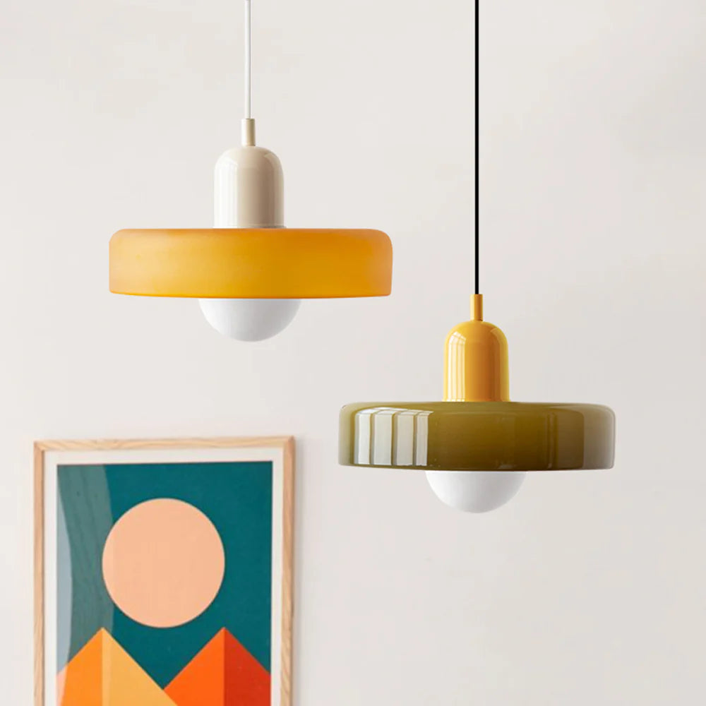 Bauhaus Hanglamp Van Gekleurd Glas - hanglampen - sfeerbeeld