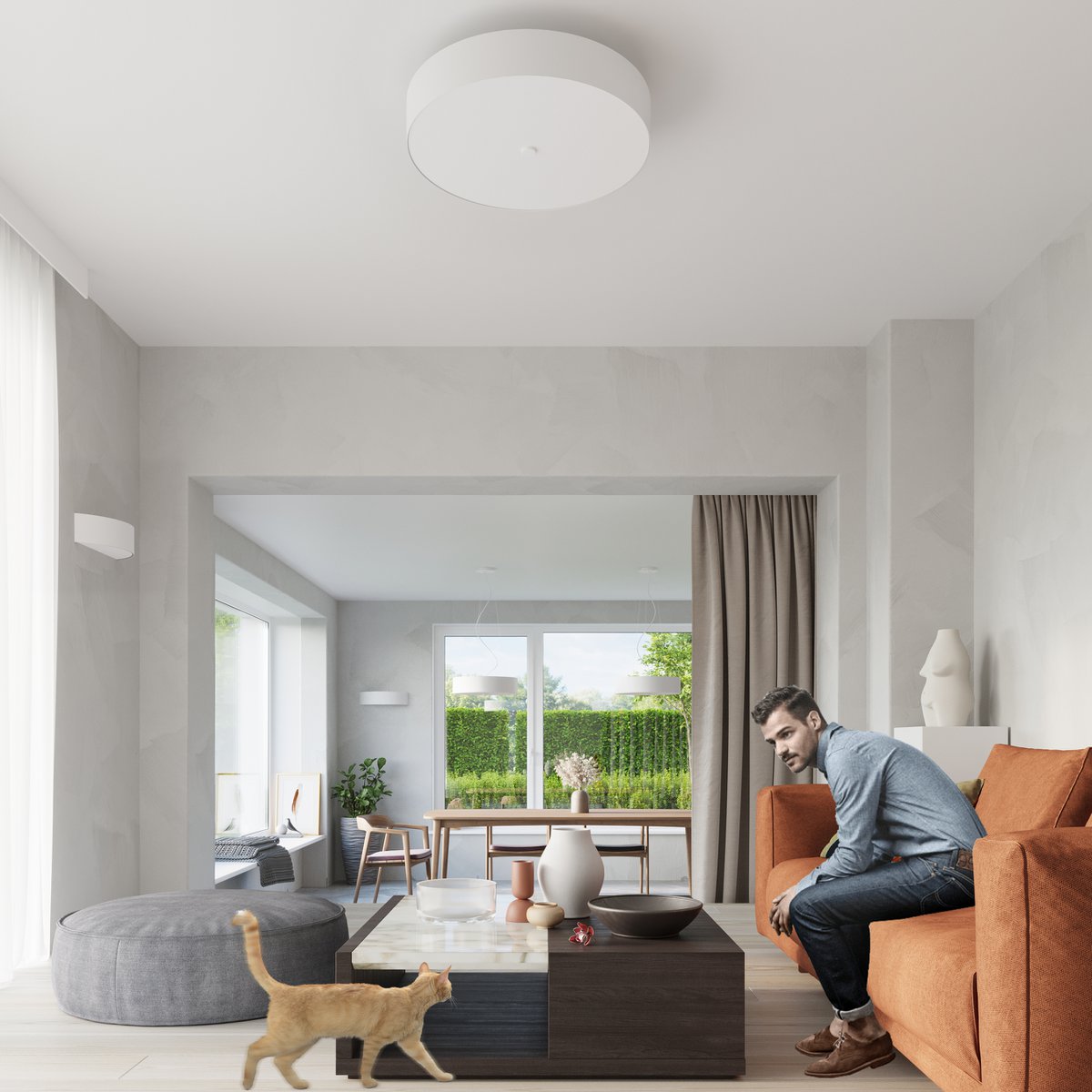 Lightinup SRL - Skala 100 Witte Plafondlamp - plafondlamp - sfeerbeeld