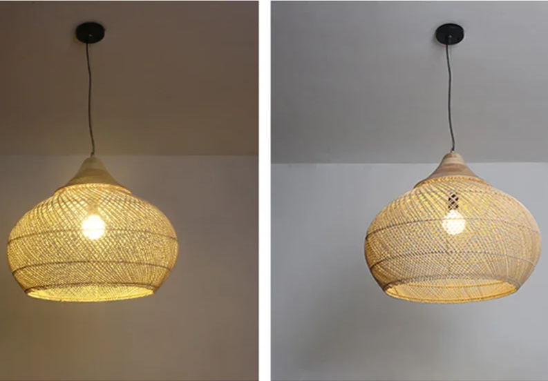 RattanaGlow: Handgeweven Rieten Hanglamp in Zuidoost-Aziatische Stijl - hanglampen - detail