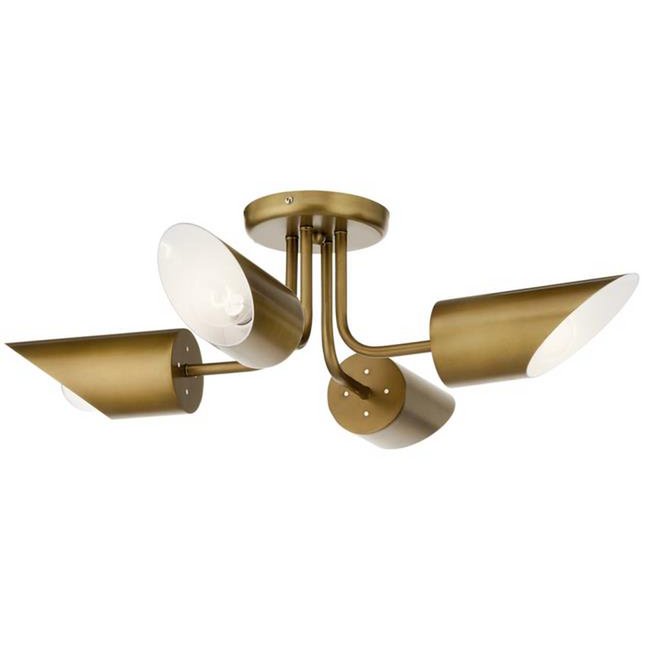 Alexandra Meti - Metalen Plafondlamp 67X67X20 4 Goud Spotlights - plafondlamp