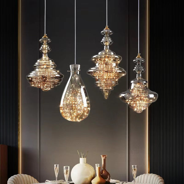 Moderne Grijze Glas Sterrenhemel Hanglamp - hanglampen