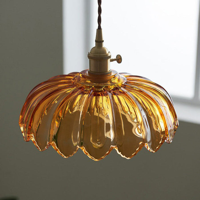 Vintage Glazen Bloem Hanglamp - hanglampen - afmetingen