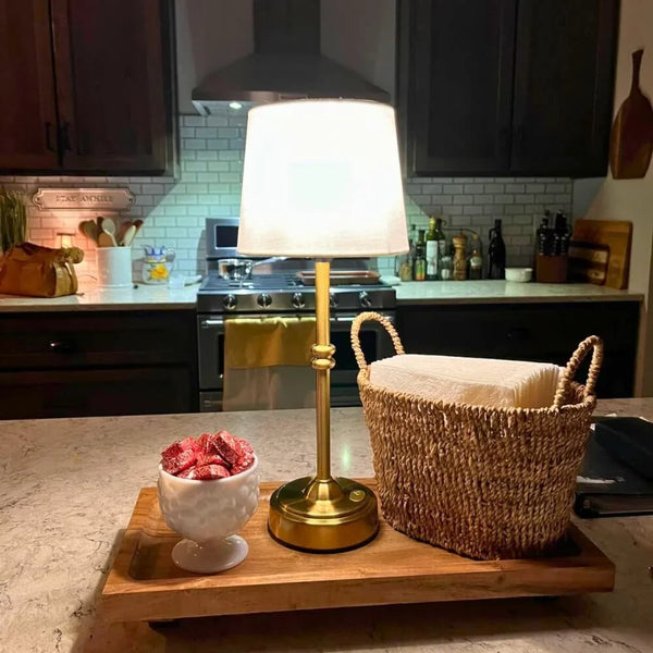 Led Retro Stoffen Draadloze Tafellamp - tafellampen - zijaanzicht