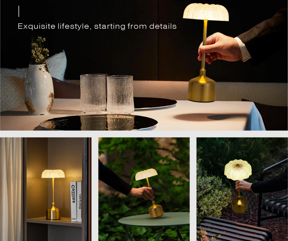 LumiVintage 3000 – Retro LED Tafellamp met Touchbediening en 3000mAh Oplaadbare Batterij - tafellampen - zijaanzicht