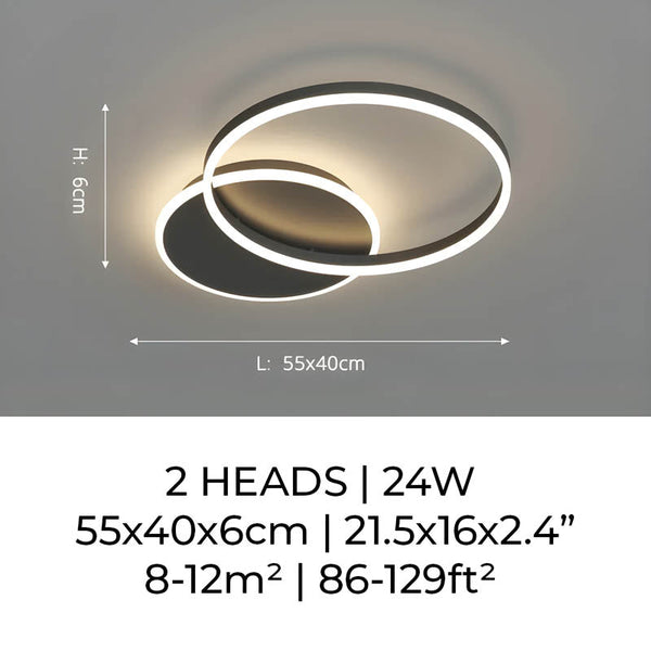 Unieke en Moderne Led-Plafondlamp - plafondlamp - zijaanzicht