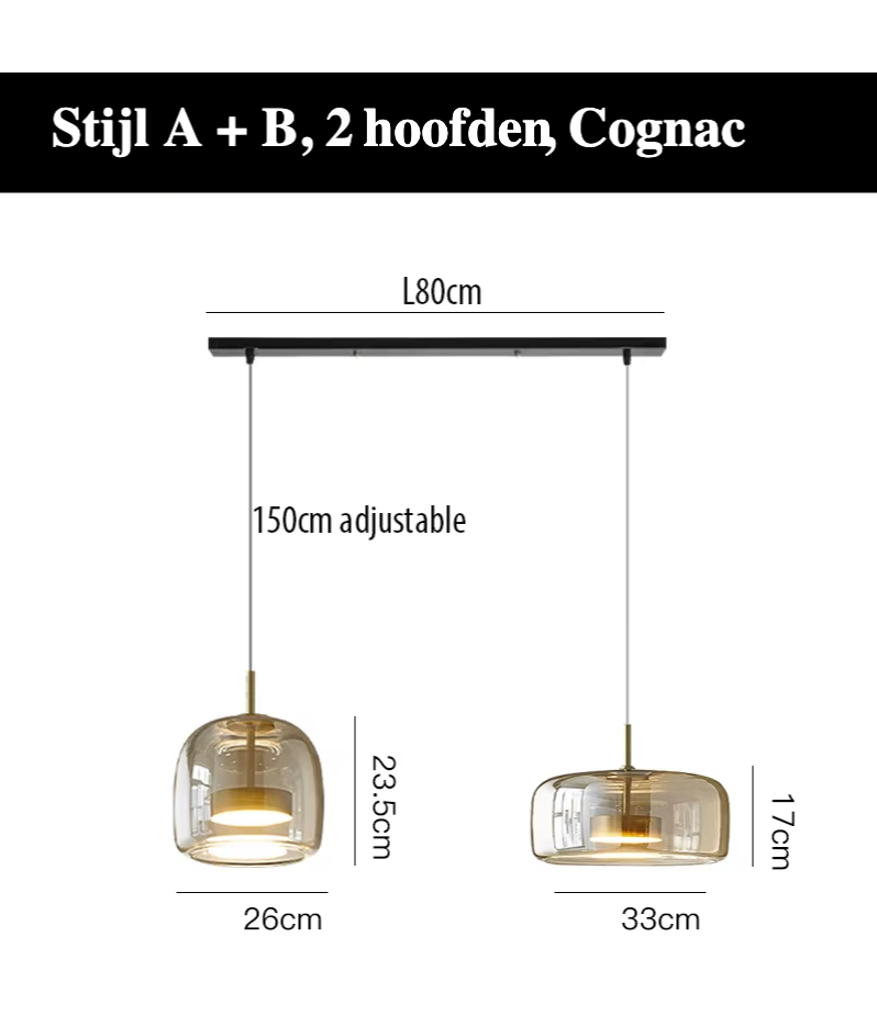 LumiGlow – Elegante Glassteen Hanglamp met LED-verlichting - hanglampen - verlicht