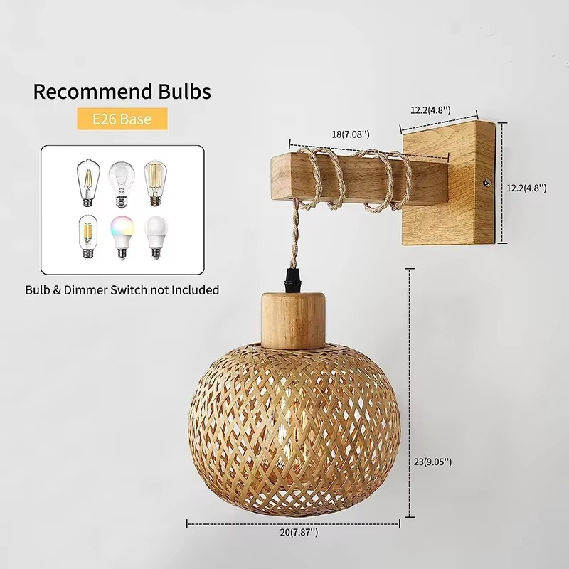 BAMBULUX Bamboe Wandlamp - wandlamp - close-up