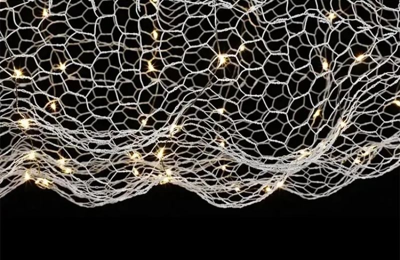 Deense Designer IJzeren Mesh Wolk Hanglamp - hanglampen - close-up