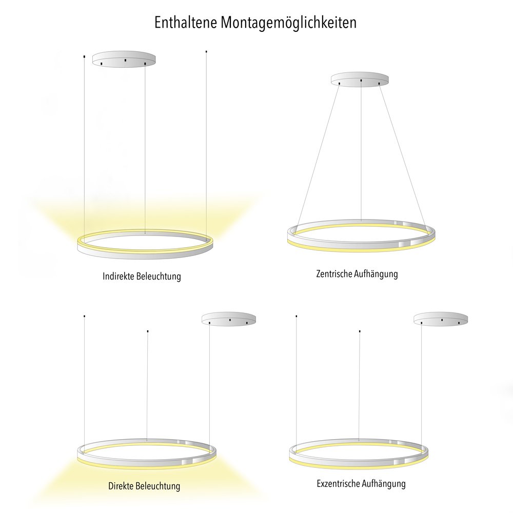Skapetze - S.Luce Ring 80 Direct Of Indirect Led Pendelarmatuur - hanglampen - sfeerbeeld