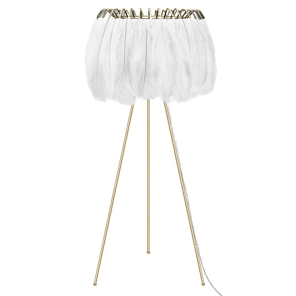 MINEHEART - Standing lamp with feathers - white
