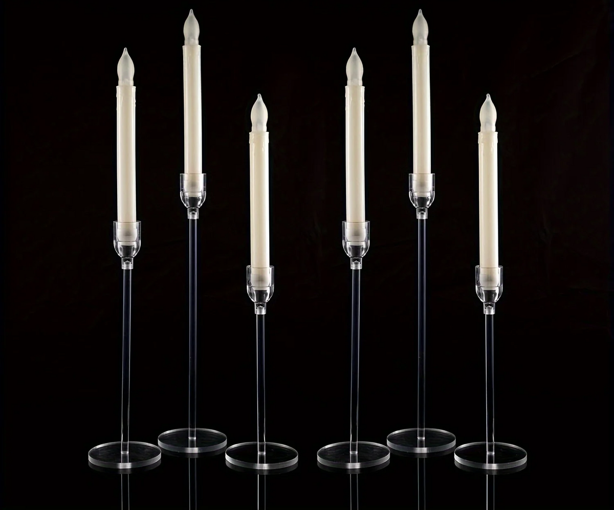 LumenAcry Heldere Acryl Kandelaar Set (3-delig) - tafellampen - detail