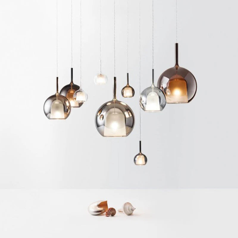 Scandinavische Hanglamp Van Aluminium En Glas - hanglampen - in de kamer