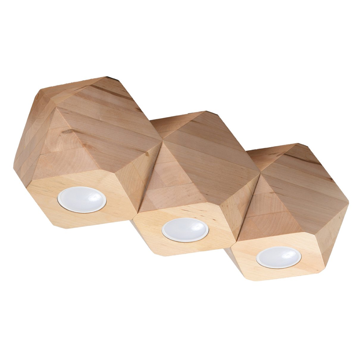 Licht Op SRL - Woody Plafondlamp Van Natuurlijk Hout - plafondlamp