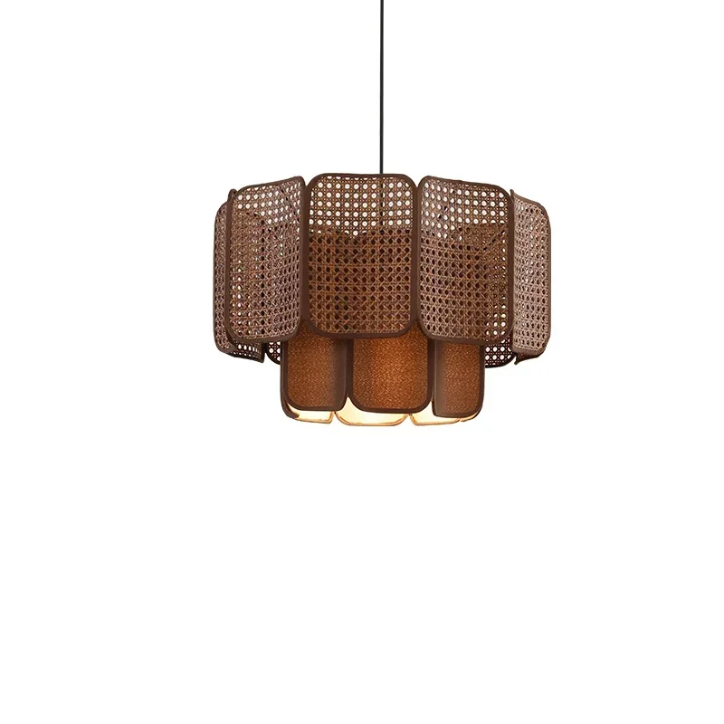 Japanese Wabi Sabi Bohemian Rattan Pendant Lamp