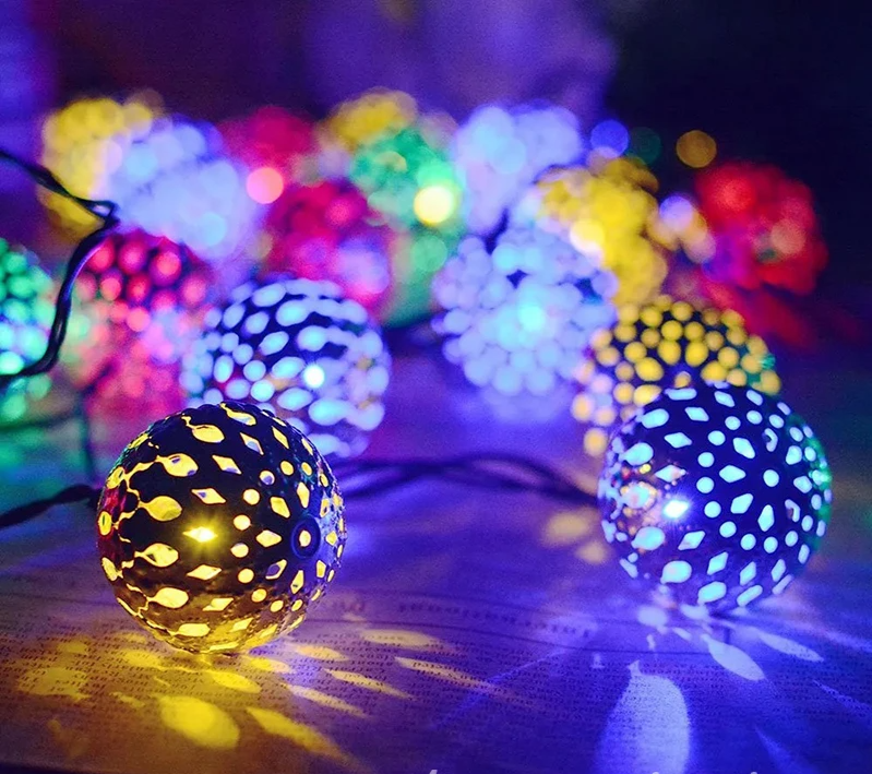 LED Iron Moroccan Ball Christmas Lights