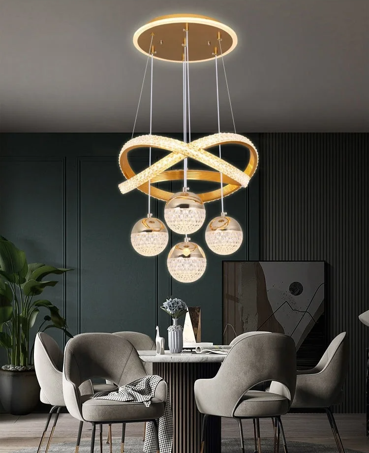 LumaCrest LED Hanglamp – Moderne Art Deco Sfeer voor Eetkamer en Woonruimte - plafondlamp - verlicht