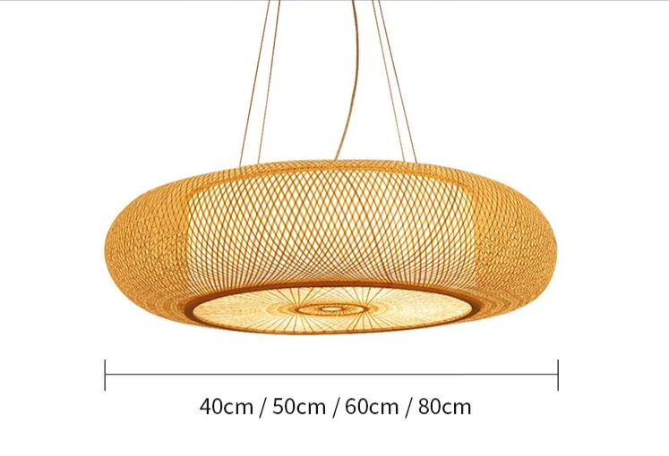 BambuLoom Grace: Handgemaakte Bamboe Rieten Hanglamp - hanglampen - materiaaldetail