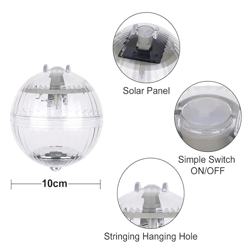 SOLAGLOW Drijvende Solar RGB Zwembadlamp - buitenverlichting - afmetingen