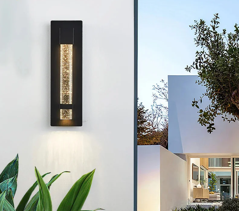 CrystalLux Outdoor Wall Lamp – Modern Waterproof Wall Light with K9 Crystal & Anti-Rust Aluminum
