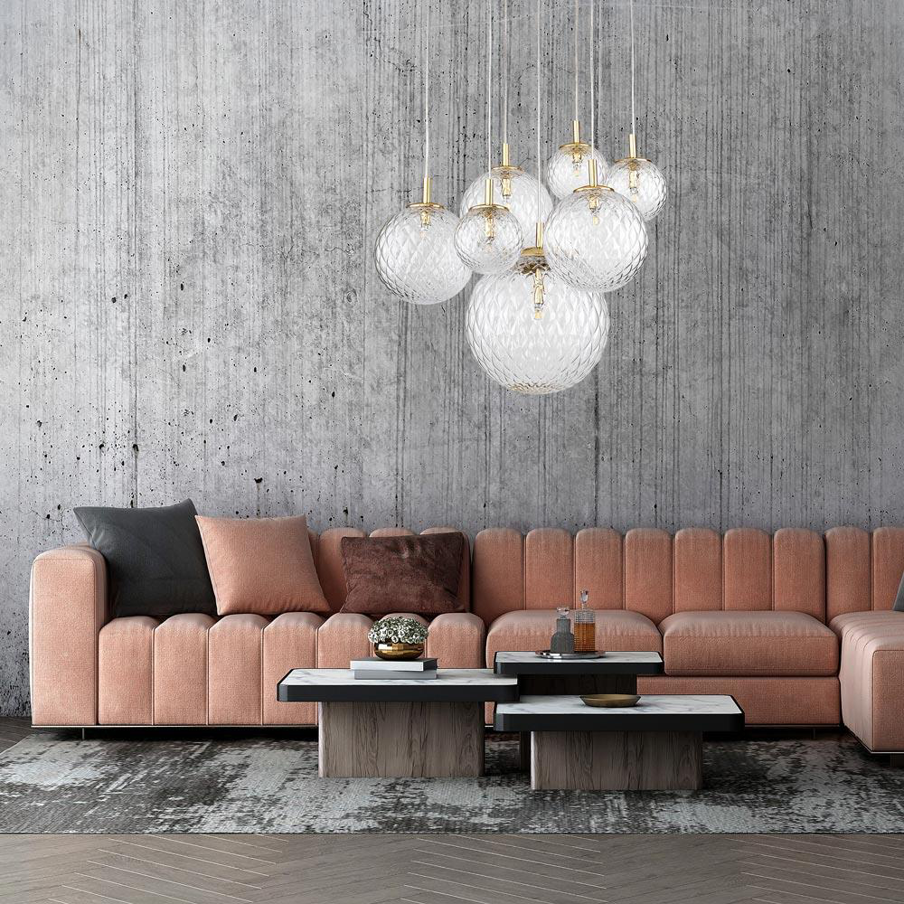 Huber Meubels - Cadix Goud VII Hanglamp - hanglampen - sfeerbeeld