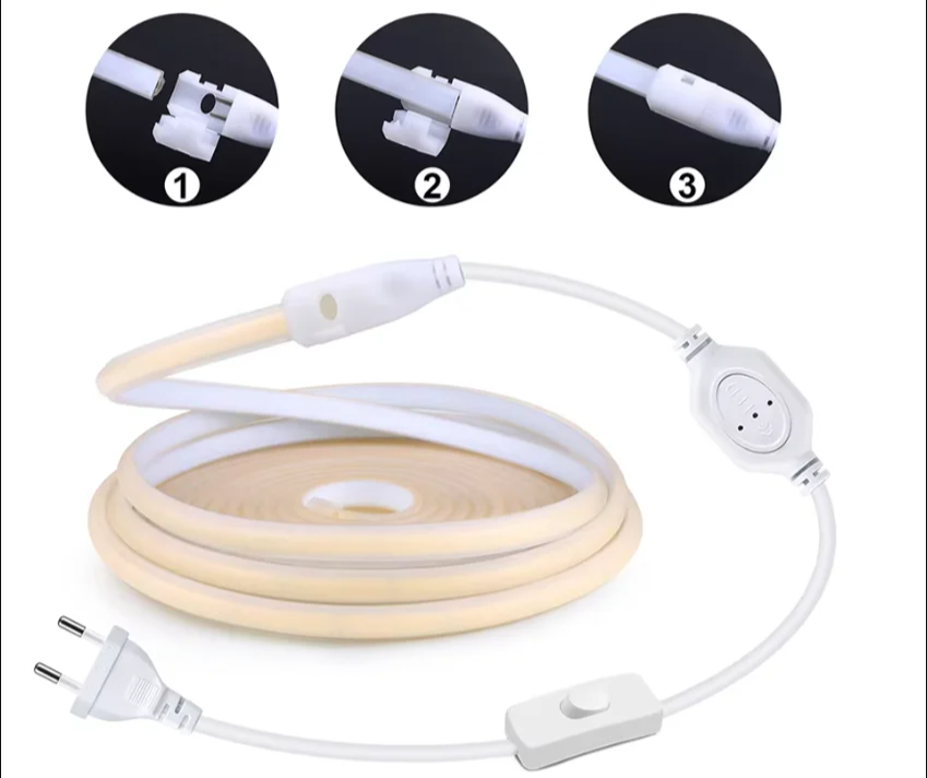 NeoGlow COB LED Neon Lichtstrip – 5M / 10M / 20M / 30M 110V–220V Waterproof LED - buitenverlichting - detail