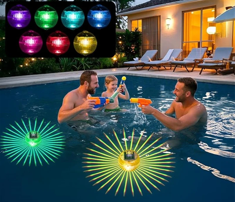 SOLAGLOW Drijvende Solar RGB Zwembadlamp - buitenverlichting - sfeerbeeld