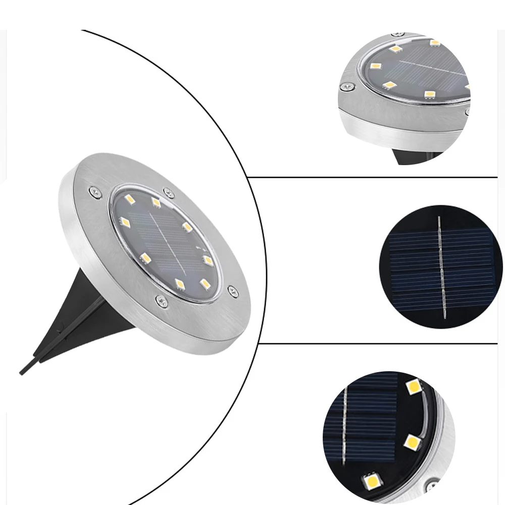 SunStep Solar LED Grondspots – 4-delige Set - buitenverlichting - afmetingen