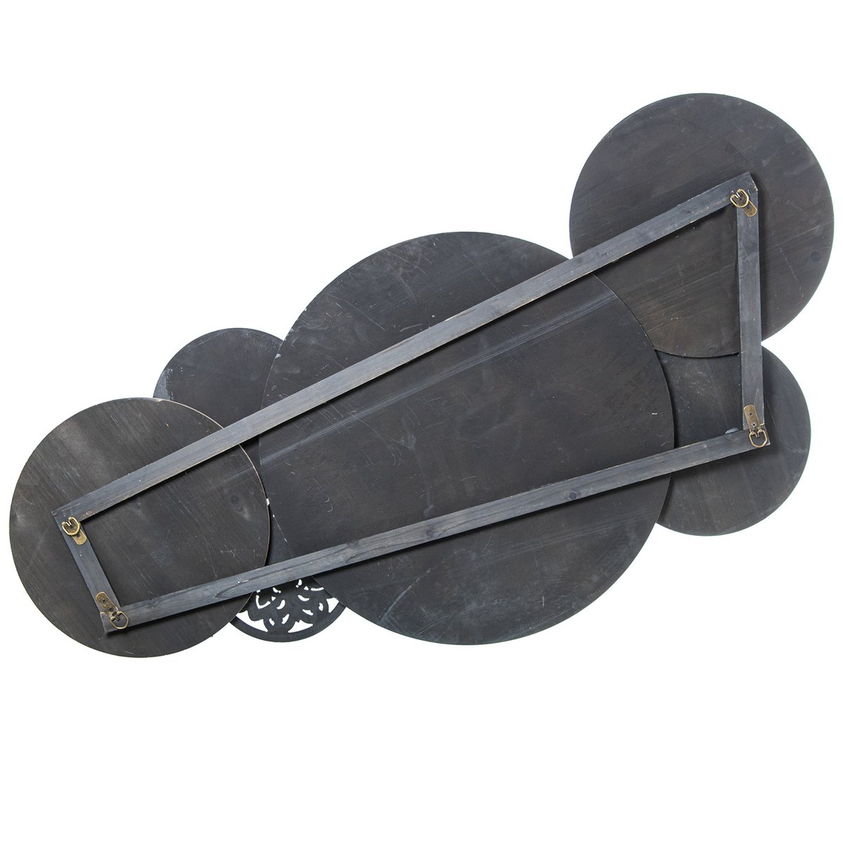 Alexandra Style - Natuurlijke Cirkels Houten Wandapparaat _130X64X4,5cm - wandlampen - zijaanzicht
