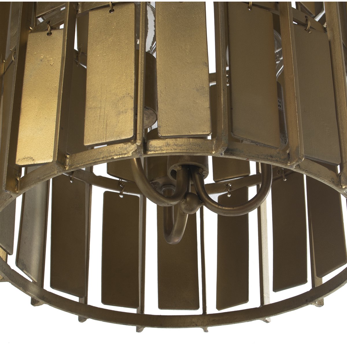 Alexandra Style - Goud Metalen Plafondlamp 3Xe27, Max.25W (Niet Inbegrepen) °34X44Cm, H┴Xima:147Cm - hanglampen - detail