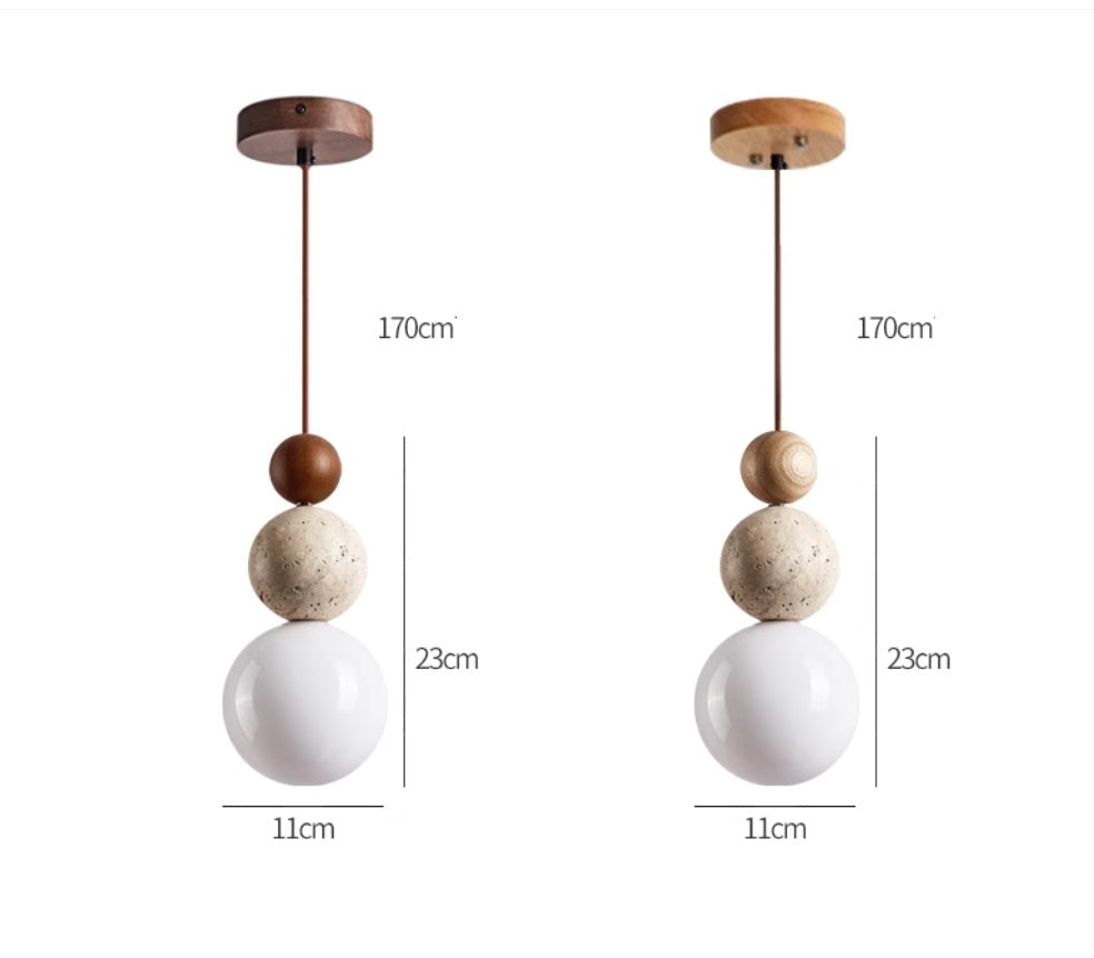 Moderne Travertin Hanglamp In Eenvoudige Stijl - hanglampen - zijaanzicht
