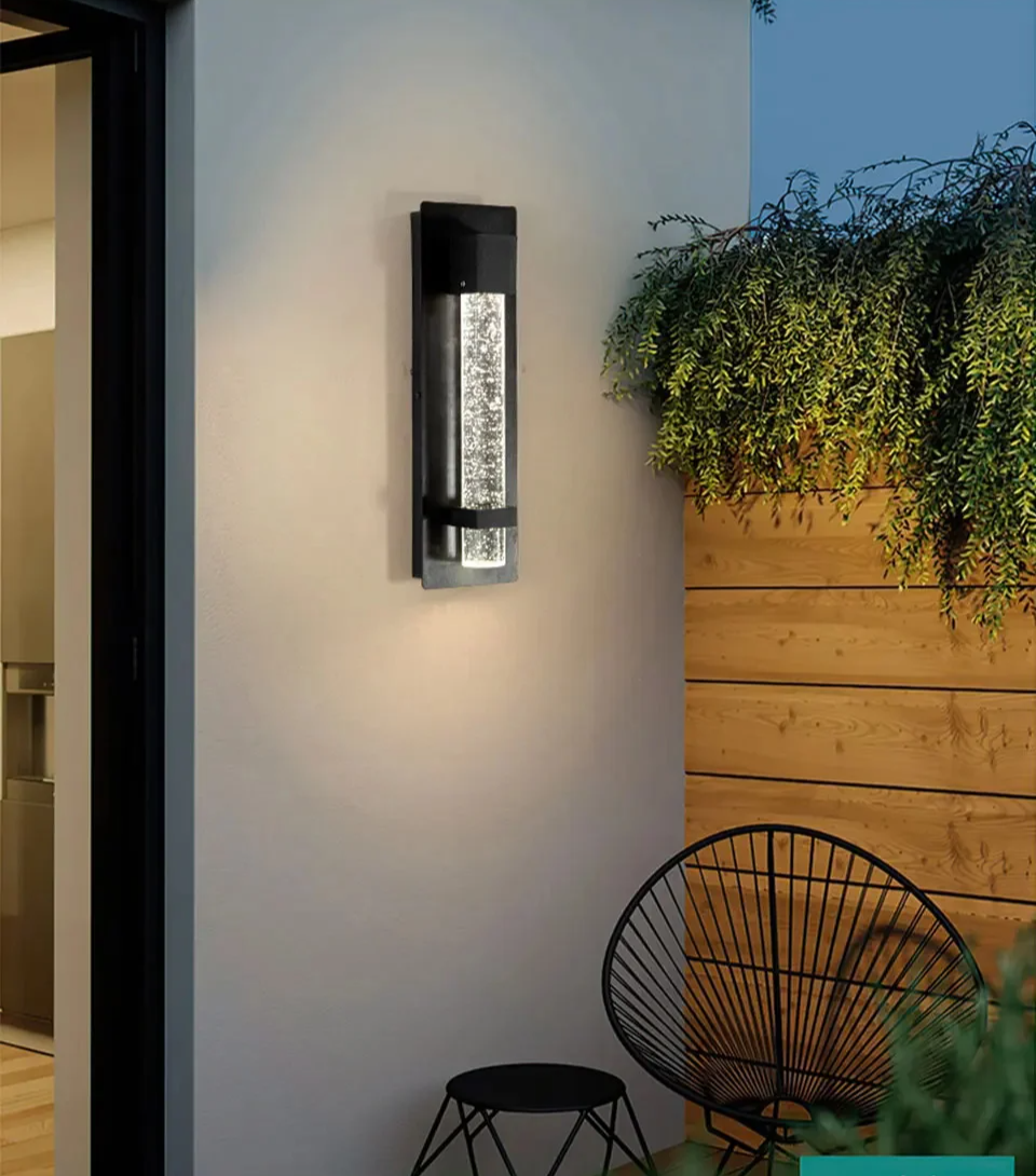 CrystalLux Buitenwandlamp – Moderne Waterdichte Wandverlichting met K9 Kristal & Anti-Roest Aluminium - buitenverlichting - m