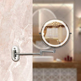 Chrome Silver Rechargeable LED Magnifying Mirror for Makeup and Bathroom