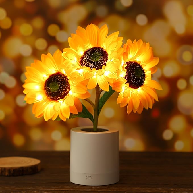 Fonkelende Zonnebloemlamp Voor Op Tafel - tafellampen - sfeerbeeld