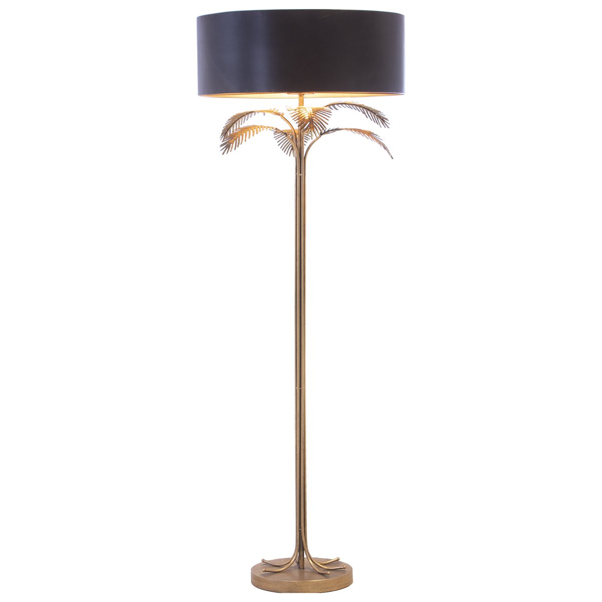 Alexandra Style - Goud/Zwart Metalen Vloerlamp, 1Xe27, Max.60W, Voet: Ø30C °60X165Cm, Scherm: °60X22Cm St61317 - vloerlamp