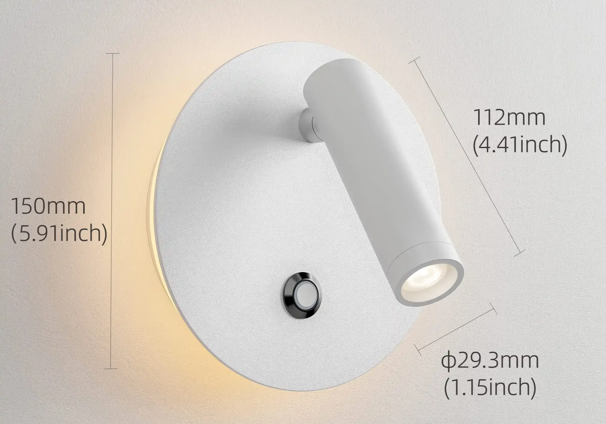 Aisilan TouchGlow LED Wandlamp - wandlamp - afmetingen
