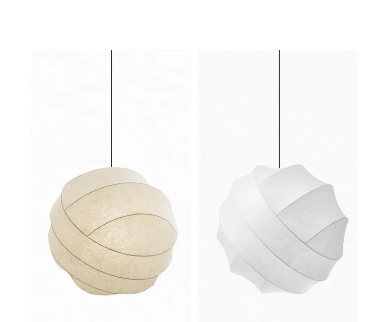 Wabi Sabi Zijde Hanglamp – Japanse Minimalistische Ronde Plafondlamp - hanglampen - zijaanzicht