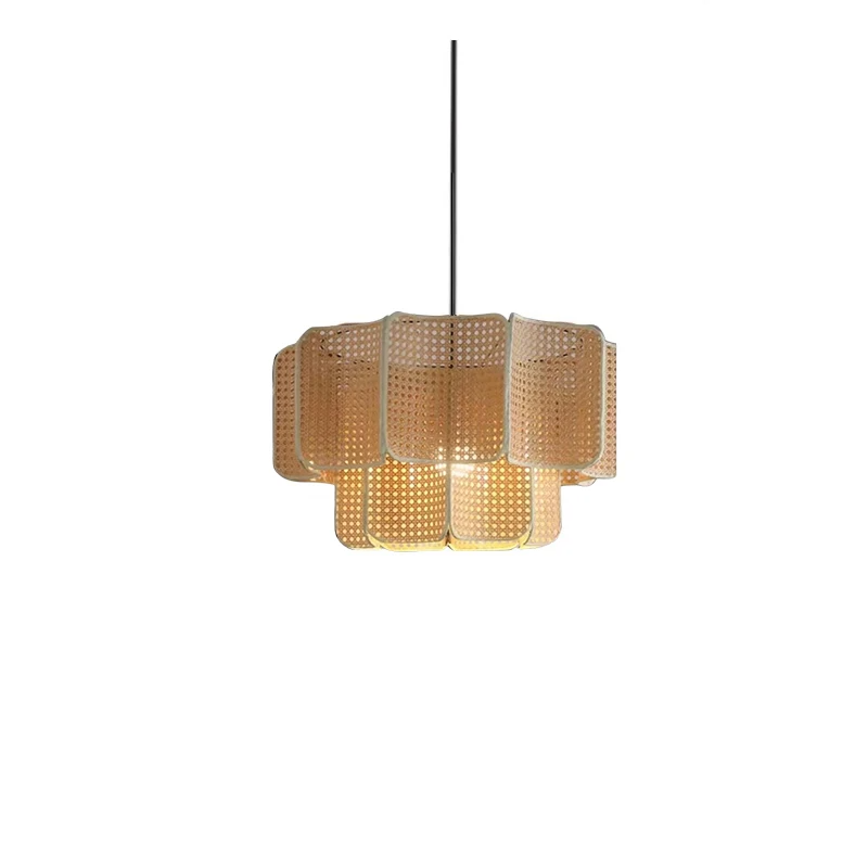 Japanse Wabi Sabi Boheemse Rotan Hanglamp - hanglampen - zijaanzicht