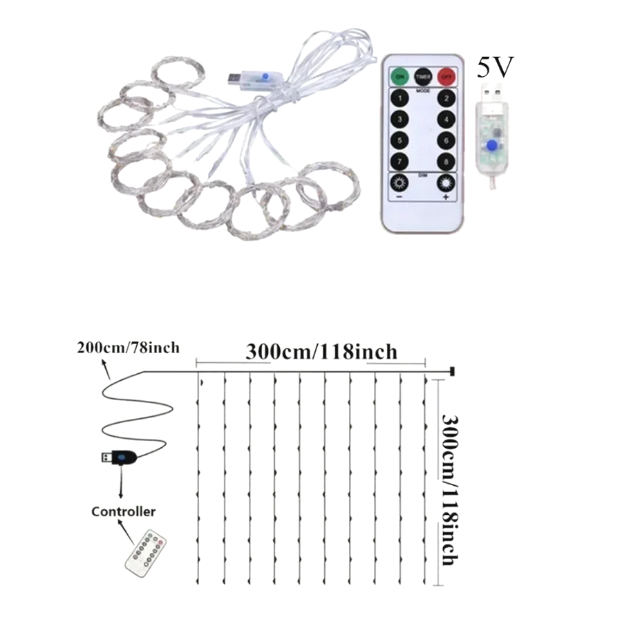 LumiCurtain USB LED Gordijnverlichting met Afstandsbediening - verlichting - sfeerbeeld