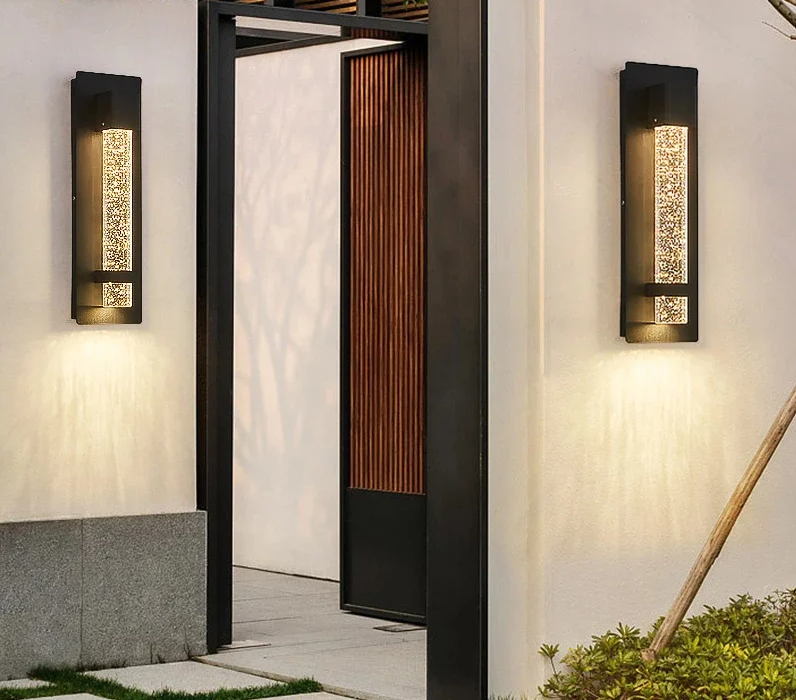 CrystalLux Buitenwandlamp – Moderne Waterdichte Wandverlichting met K9 Kristal & Anti-Roest Aluminium - buitenverlichting - d