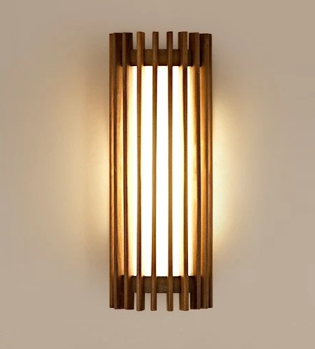 “ZenAura Wabi-Sabi Wandlamp” – Japanse Retro Walnoot LED Wandverlichting - wandlamp