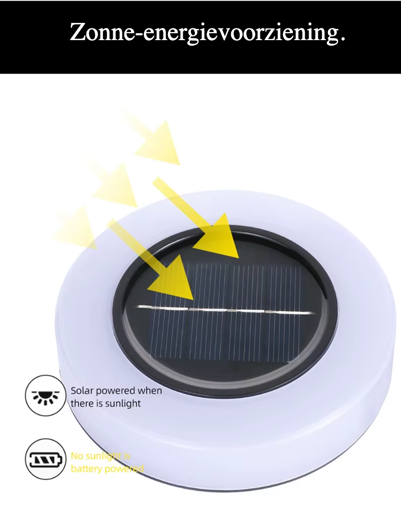 Moderne Zonne-Energie LED Tuinlamp - buitenverlichting - close-up