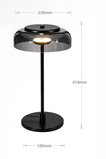 Aurélo – Designer Tafellamp van Glas met LED in Postmoderne Stijl - tafellampen - zijaanzicht