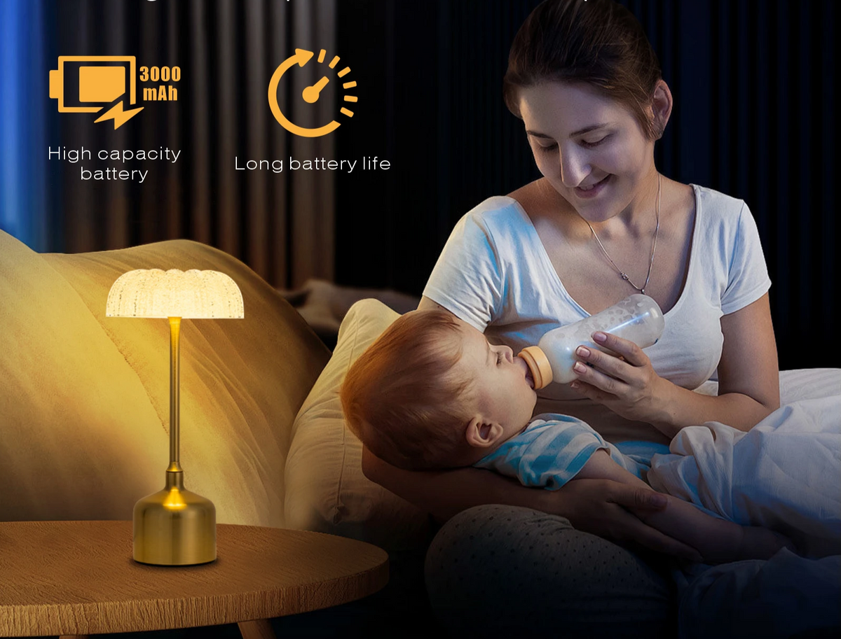 LumiVintage 3000 – Retro LED Tafellamp met Touchbediening en 3000mAh Oplaadbare Batterij - tafellampen - detail