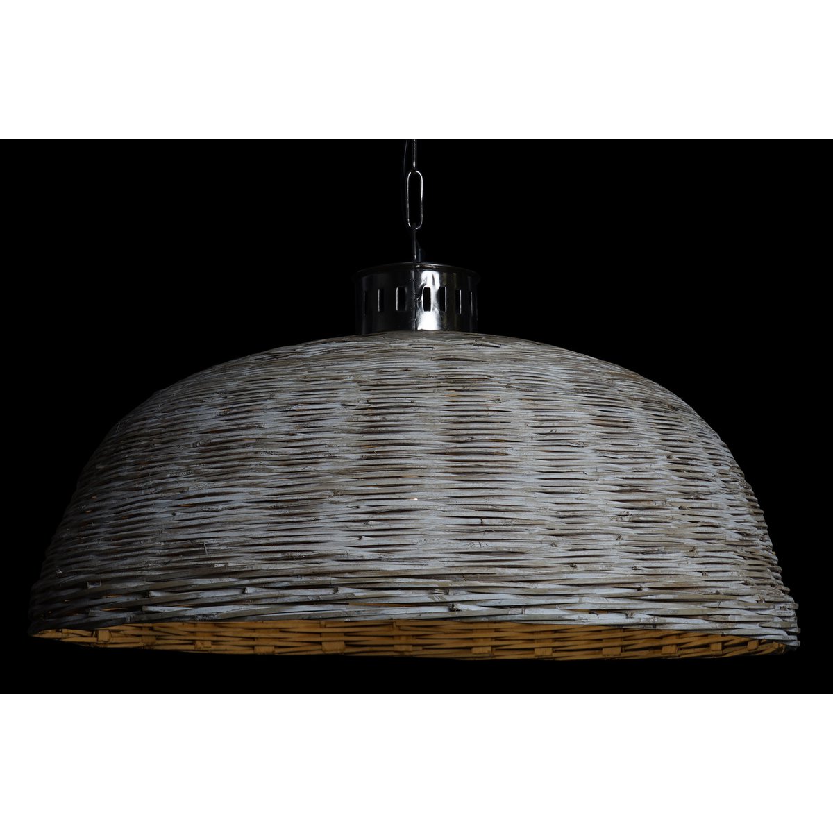 Alexandra Meti - Plafondlamp Metaal Rotan 80X80X47 Naturel - hanglampen - sfeerbeeld