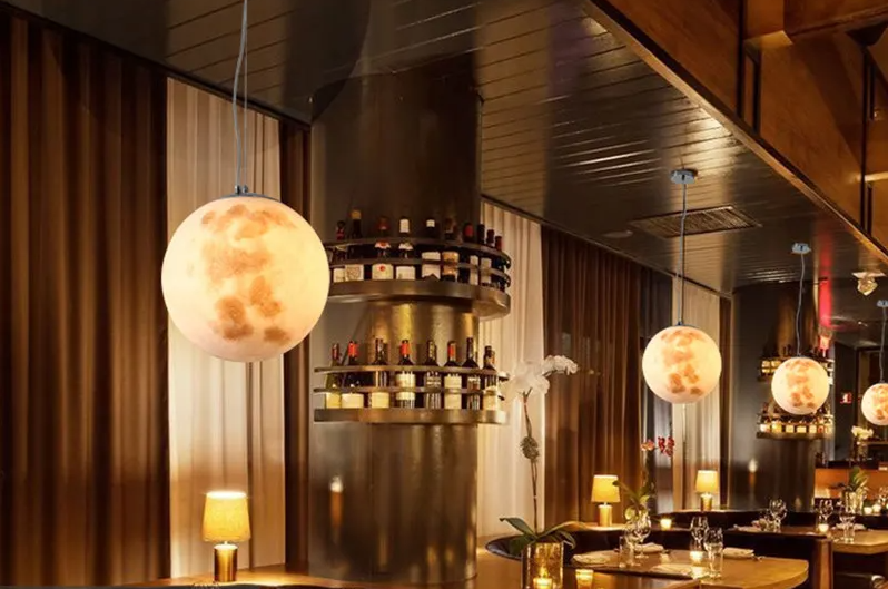 LunaNord – Scandinavische Volle Maan Hanglamp - hanglampen - close-up
