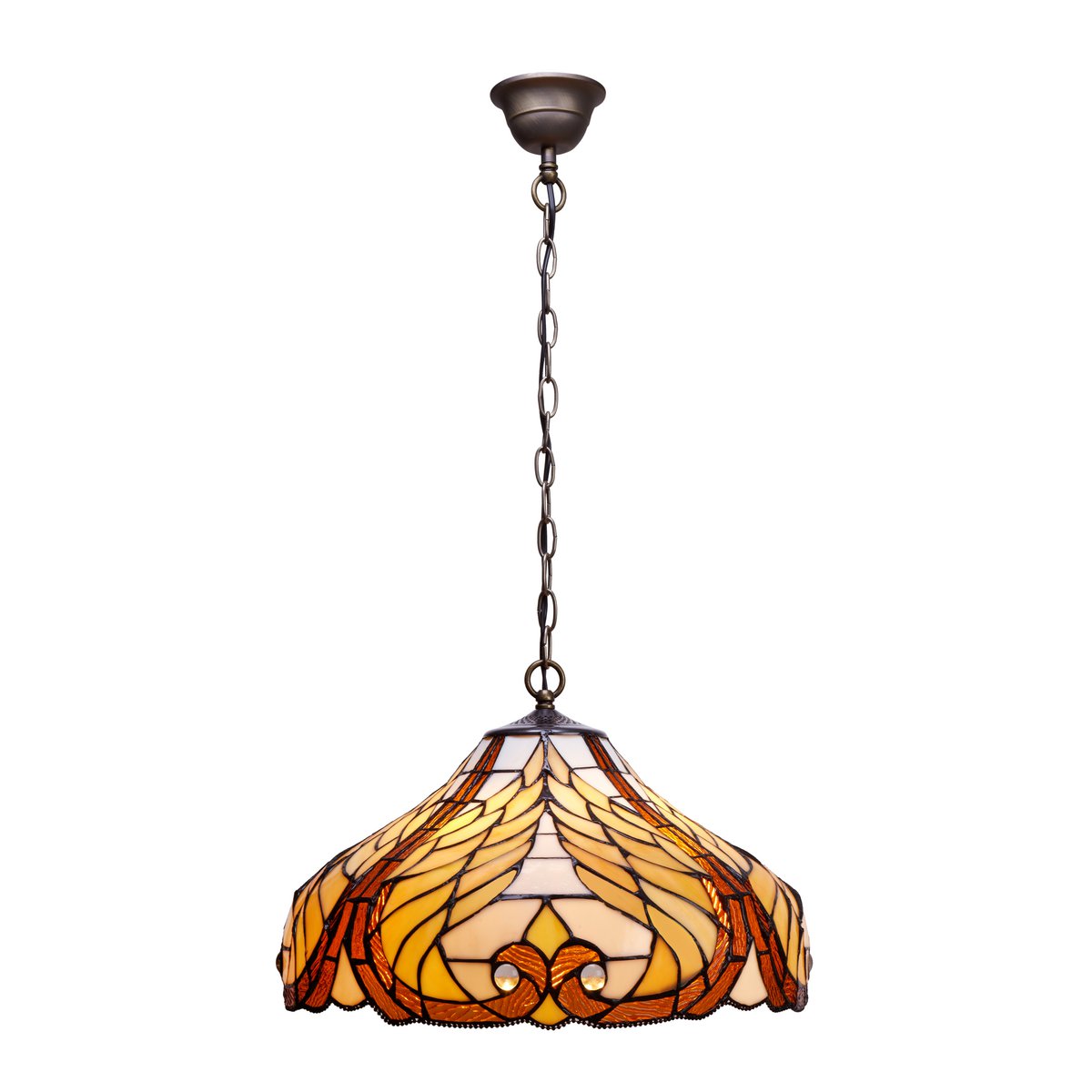 Alexandra Lighting - Tiffany Plafondhanger Met Ketting En Diameter 45Cm Dalí Serie - hanglampen