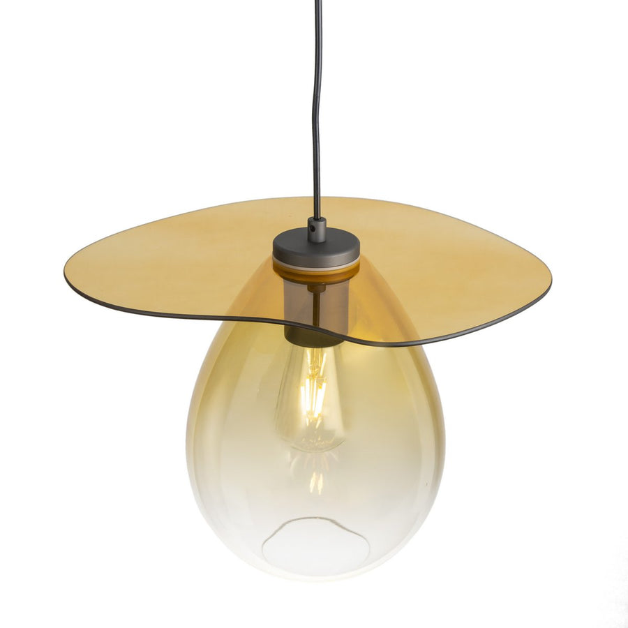 Alexandra Thai - Ceiling lamp 34X33X31 Black Metal/Amber Crystal 