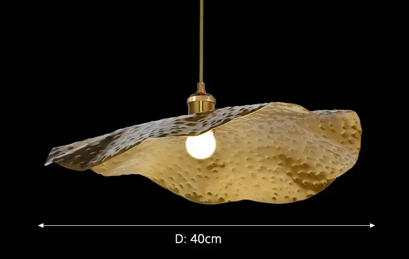 ZenLotus Gouden Lotusblad Kroonluchter - hanglampen - zijaanzicht