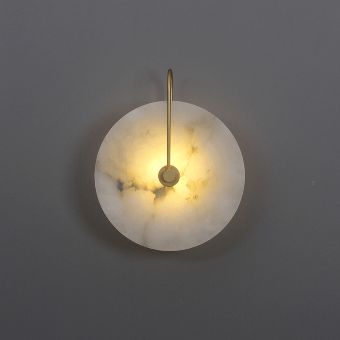 Rustgevende Alabaster LED Wandlamp - wandlampen - zijaanzicht